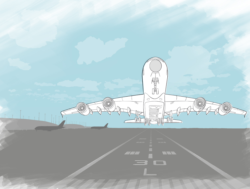 Illustration of A380 Emirates starting