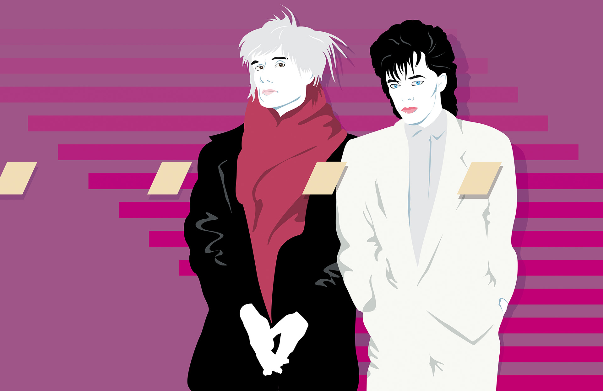 Porträt Andy Warhol + Nick Rhodes