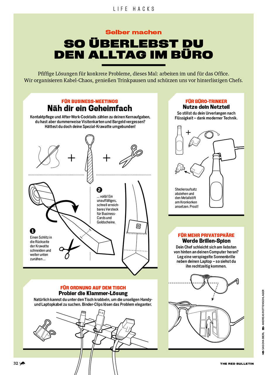 Red Bulletin Life Hacks Infografik