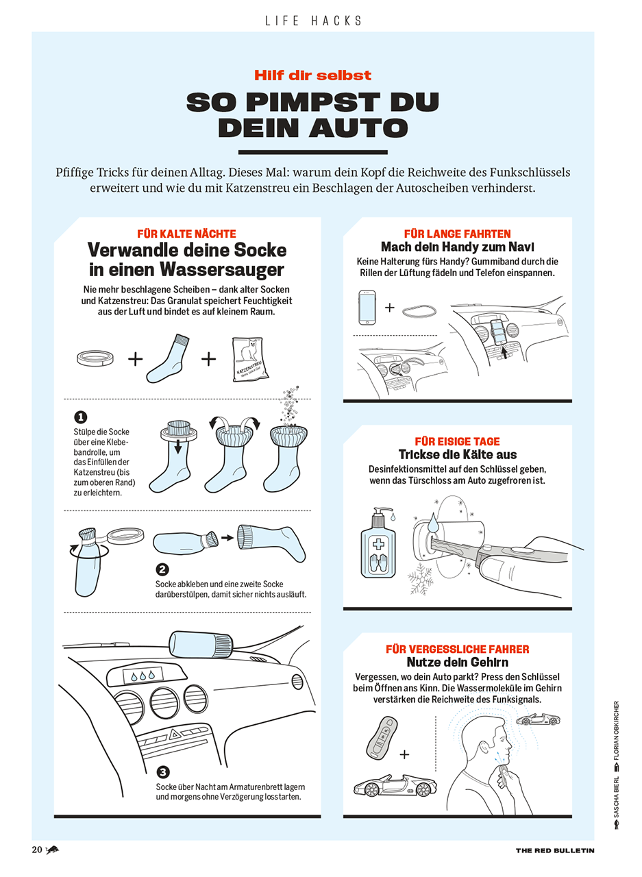 Red Bulletin Life Hacks Infografik