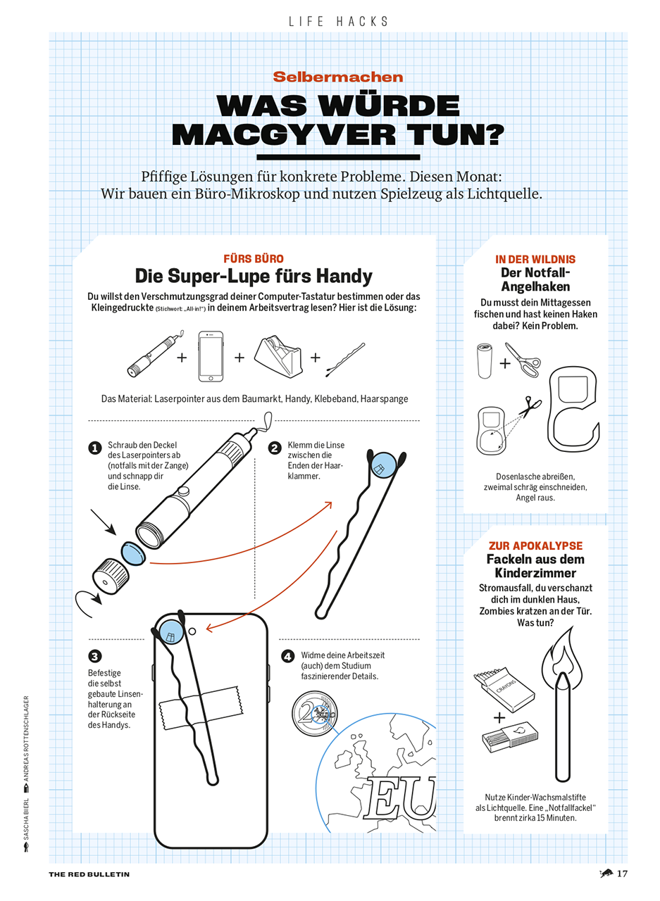 Red Bulletin Life Hacks Infografik