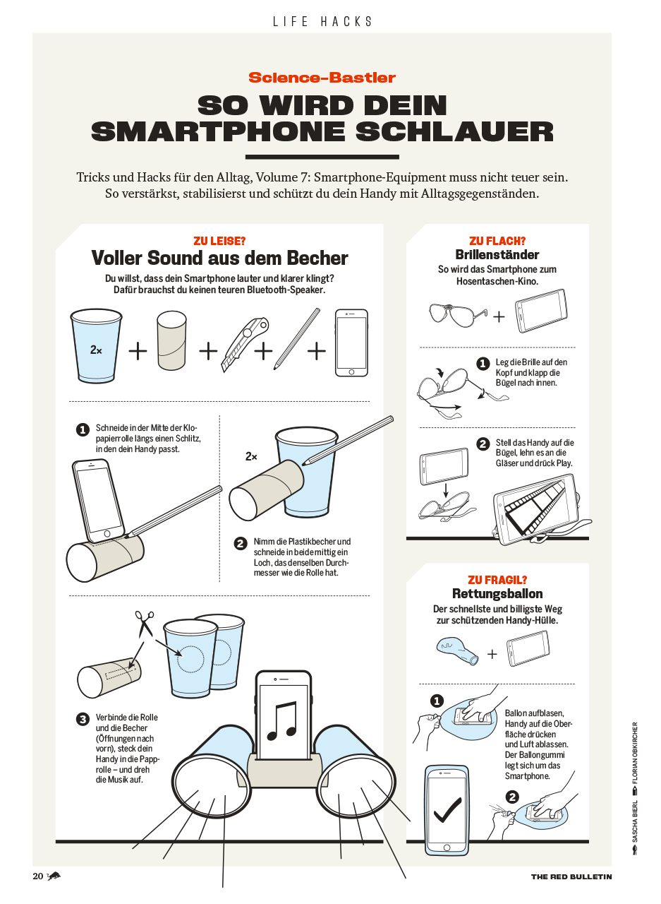 Red Bulletin Life Hacks Infografik