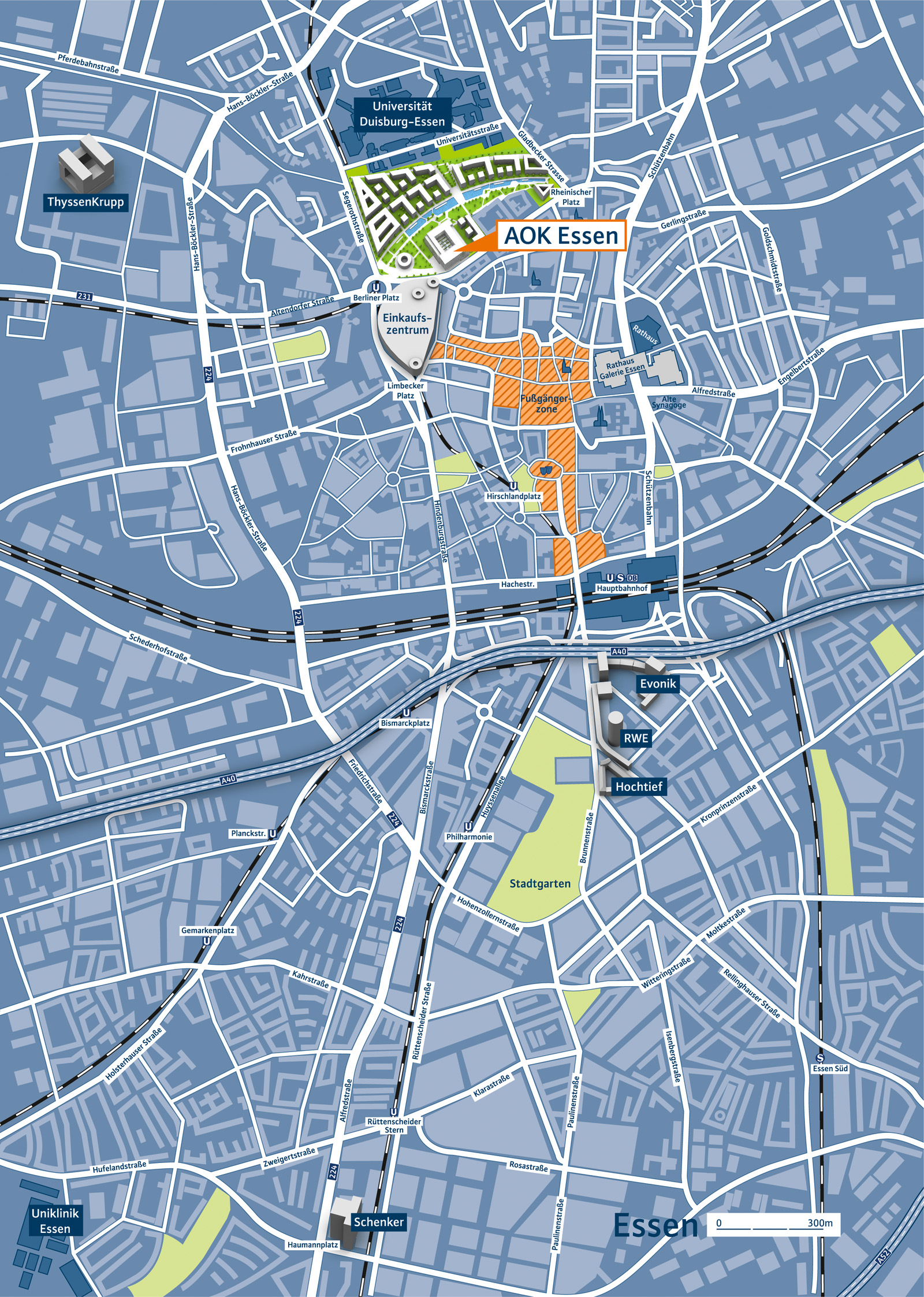 Infografik AOK Stadtplan Essen